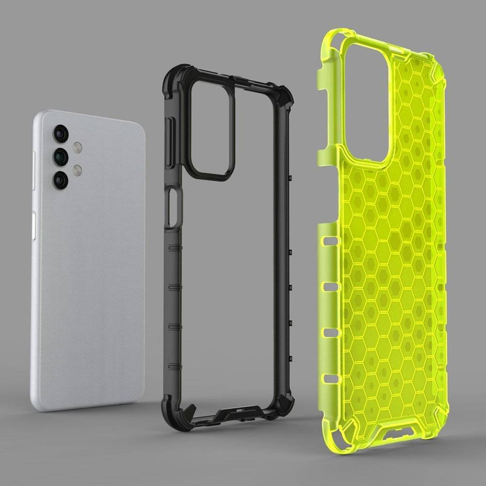 Honeycomb etui pancerny pokrowiec z żelową ramką Samsung Galaxy A32 5G zielony