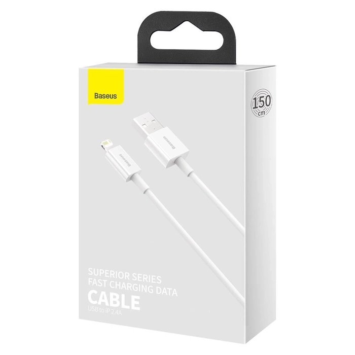 [PO ZWROCIE] Baseus Superior kabel USB - Lightning 2,4A 1,5 m Biały (CALYS-B02)