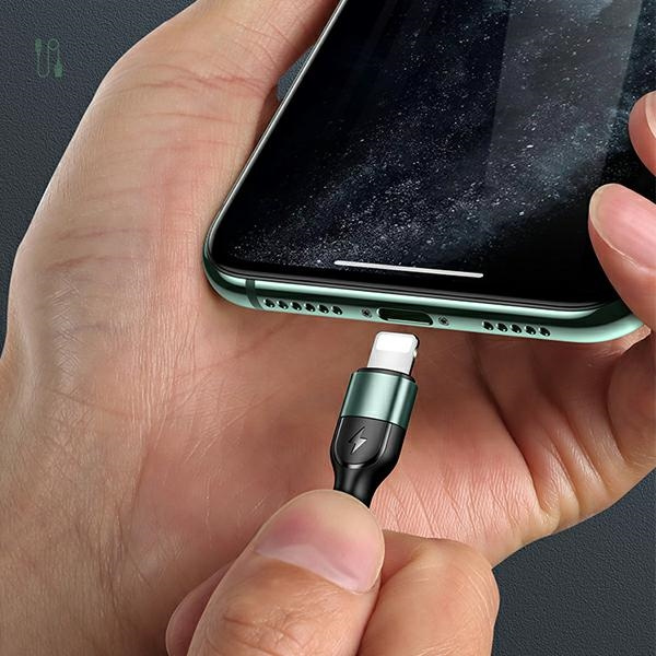 USAMS Kabel pleciony U55 lightning for set U55 zielony/green 1m SJ448USBSG02 (US-SJ448)