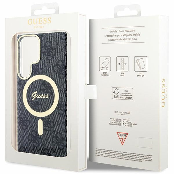 Etui Guess GUHMS23LH4STK S23 Ultra S918 czarny/black hardcase 4G MagSage Case