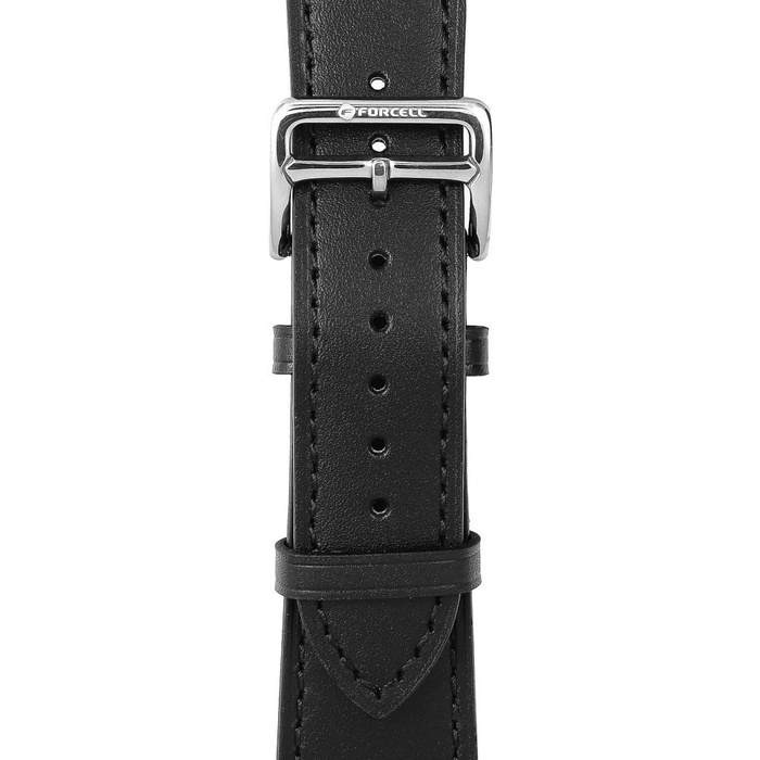 Pasek do Apple Watch Forcell F-Design FA20 dziurki skóra ekologiczna 38 / 40 / 41 mm czarny