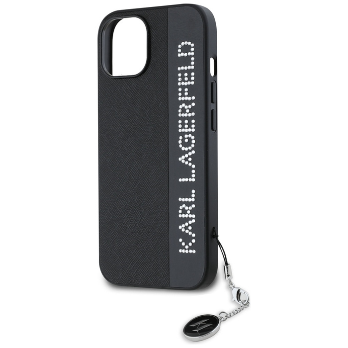Karl Lagerfeld KLHCP15SPSAKDGCK iPhone 15 / 14 / 13 6.1" czarny/black hardcase Saffiano Rhinestones & Charm