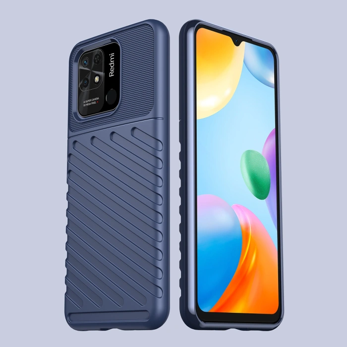 Thunder Case elastyczne pancerne etui pokrowiec Xiaomi Redmi 10C niebieski