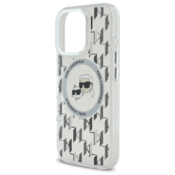 Etui Karl Lagerfeld iPhone 16 Pro Max 6.9" przezroczysty/transparent IML Monogram Karl&Choupette Head MagSafe