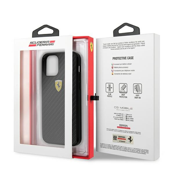 Etui Ferrari Apple iPhone 12 Mini On Track Real Carbon Czarny Case