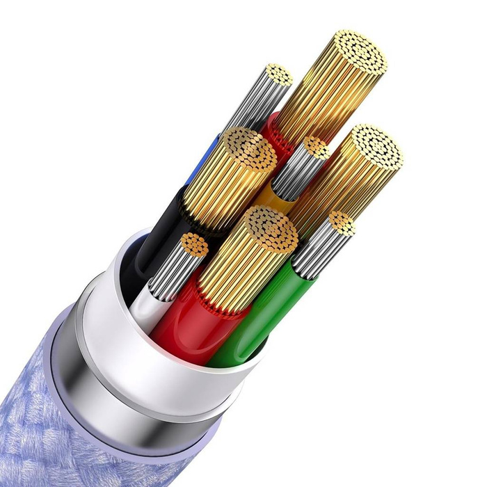 Baseus Flash Series II kabel USB Typ C / USB Typ A - USB Typ C / Lightning / micro USB 100 W 1,2 m fioletowy (CASS030105)