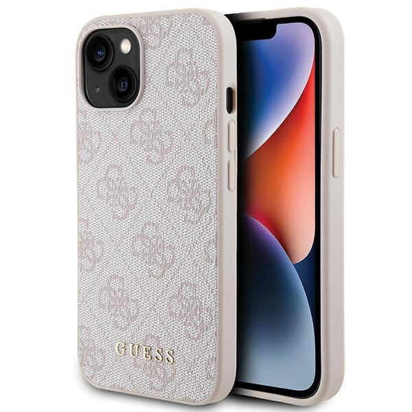 Etui Guess GUHCP15SG4GFPI iPhone 15 6.1" różowy/pink hard case 4G Metal Gold Logo Case