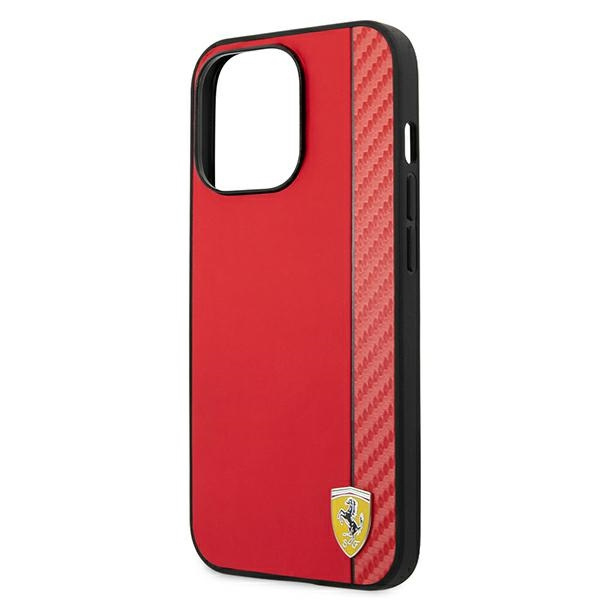 Etui FERRARI Apple iPhone 13 Pro Max On Track Carbon Stripe Czerwony Hardcase
