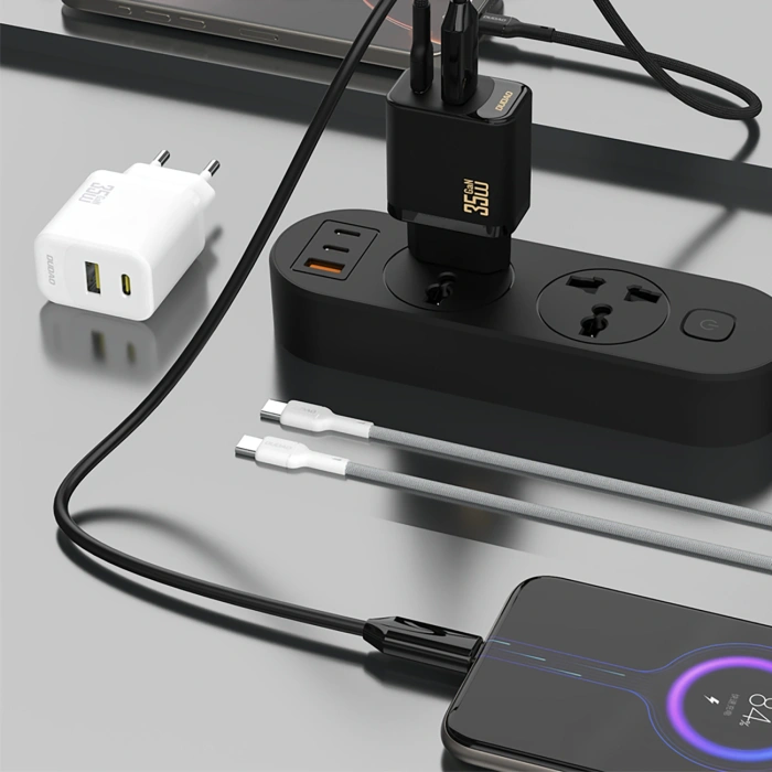 Ładowarka sieciowa Dudao A27MaxCEU PD QC 35W USB-A USB-C z kablem USB-C - biała