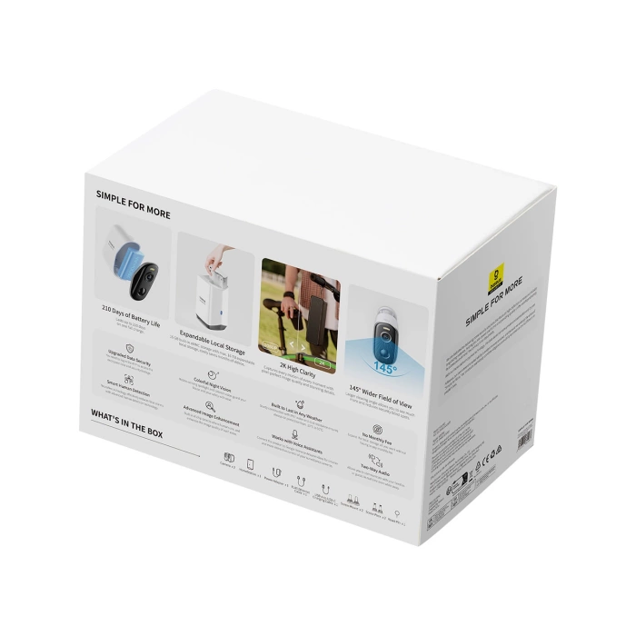 Zestaw monitoringu zewnętrznego Baseus Security N1 2K (2 kamery) Biały