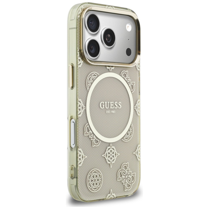 Etui Guess IML Peony Dot MagSafe do      iPhone 17 Pro beżowy