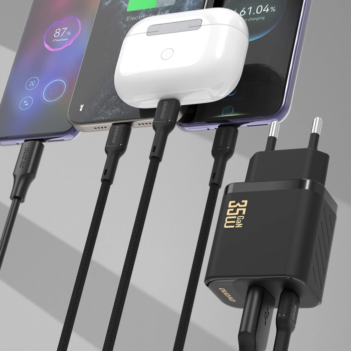Ładowarka sieciowa Dudao A27 MaxC 35W GaN + kabel USB-C - czarna