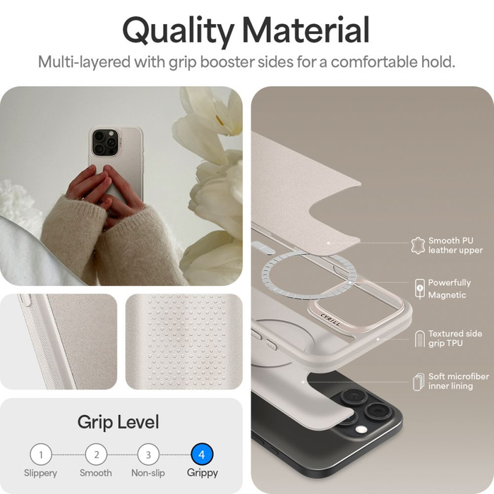 ETUI SPIGEN CYRILL KAJUK CLASSIC CHARM MAG MAGSAFE IPHONE 16 PRO CREAM