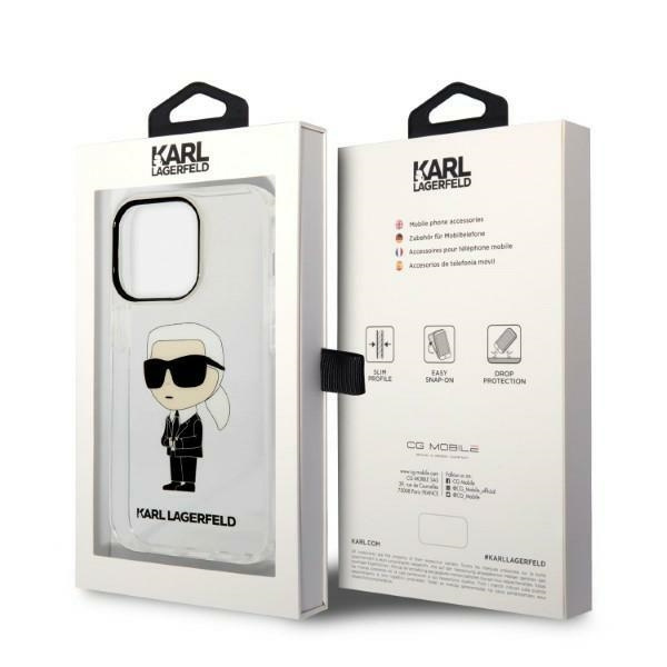 Etui KARL LAGERFELD Apple iPhone 14 Pro Max Ikonik Karl Lagerfeld Bezbarwny Hardcase