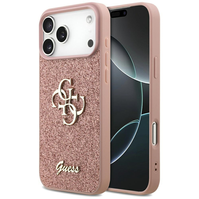 Etui Guess Fixed Glitter Big 4G do       iPhone 17 Pro Max różowy
