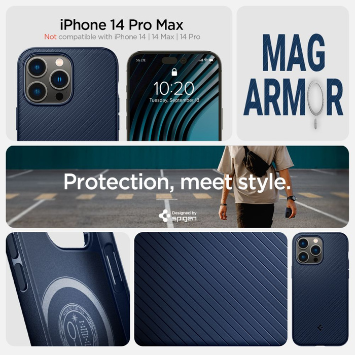 Etui Spigen Mag Armor iPhone 14 Pro Max Navy Blue