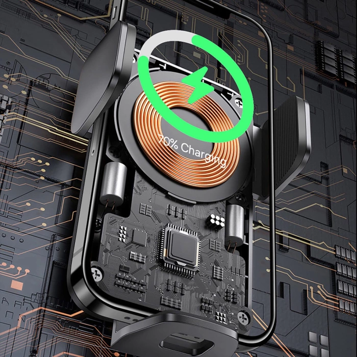 Baseus Wisdom ładowarka indukcyjna uchwyt samochodowy do telefonu na kartkę czarny (CGZX000001)