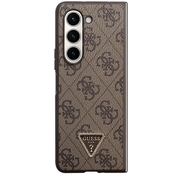 Etui Guess GUHCZFD5P4TDPW F946 Galaxy Z Fold 5 brązowy/brown hardcase Leather 4G Triangle Strass Case