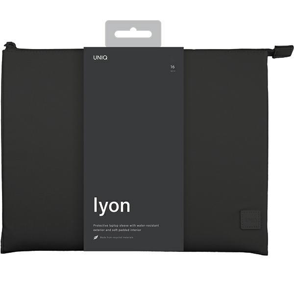 Etui UNIQ etui Lyon laptop Sleeve 16" czarny/midnight black Waterproof RPET