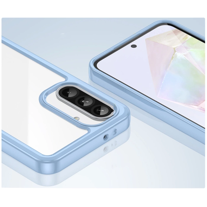 Etui Outer Space Case do Samsung Galaxy A56 pokrowiec z elastyczną ramką - niebieskie