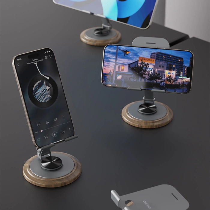 Podstawka do telefonu Dudao F17M 360° metalowa - szara