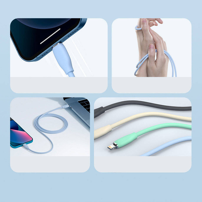 Baseus kabel, przewód USB Typ C – Lightning 20W długość 1,2 m Jelly Liquid Silica Gel – czarny