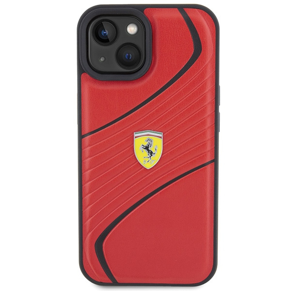 Etui Ferrari FEHCP15SPTWR iPhone 15 6.1" czerwony/red hardcase Twist Metal Logo Case