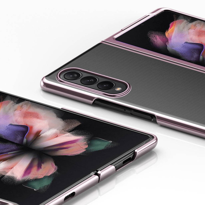 Plating Case hard case pokrowiec etui z metaliczną ramką Samsung Galaxy Z Fold 3 niebieski