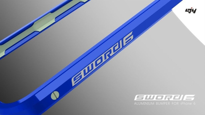 Etui LJY Sword 6 iPhone 6 6S Aluminium Bumper Ramka Niebieski