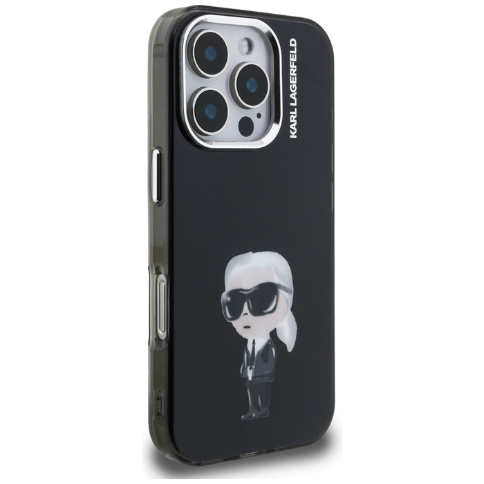 Etui Karl Lagerfeld IML Aquarelle Karl   & Logo MagSafe do iPhone 16 Pro Max czarny