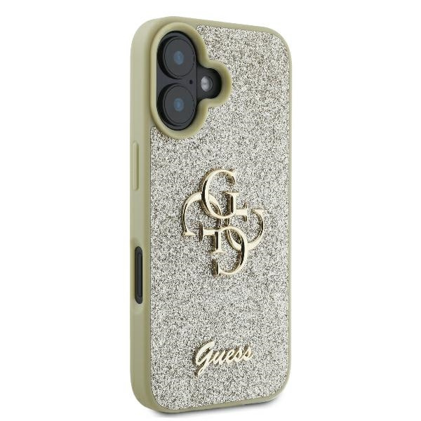 Etui Guess iPhone 16 Plus złoty/gold HC Fixed Glitter Big 4G