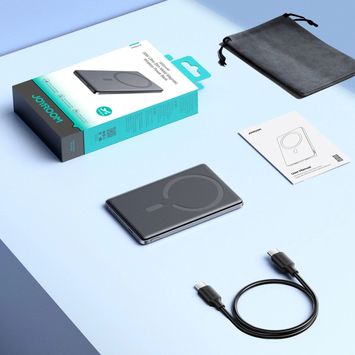 Powerbank Joyroom JR-PBM08 5000mAh 20W z ładowaniem indukcyjnym - szary