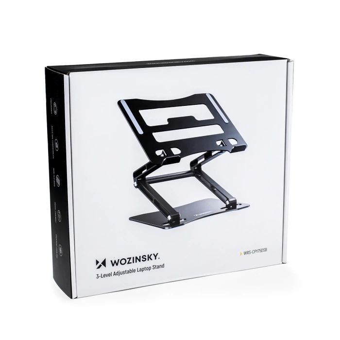 Podstawka pod laptopa Wozinsky WRS-CPY75DSB aluminiowa + Gratis! podstawka do smartfona - czarna