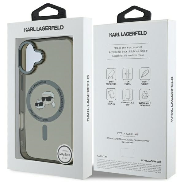 Karl Lagerfeld KLHMP16MHLSKCK iPhone Plus 6.7" czarny/black hardcase IML Metal Karl&Choupette Head MagSafe
