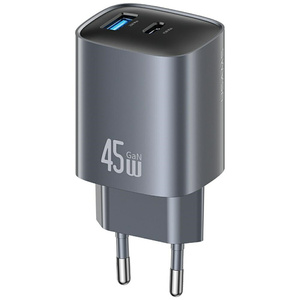 Ładowarka Sieciowa USAMS CC290 T66 45W GaN 1xUSB-A 1xUSB-C Matowa