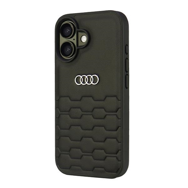 Audi Synthetic Leather iPhone 16 6.1"czarny/black hardcase AU-TPUPCIP16-GT/D2-BK