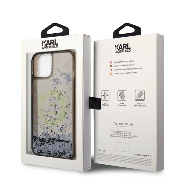 Etui KARL LAGERFELD Apple iPhone 14 Liquid Glitter RSG Czarny Hardcase