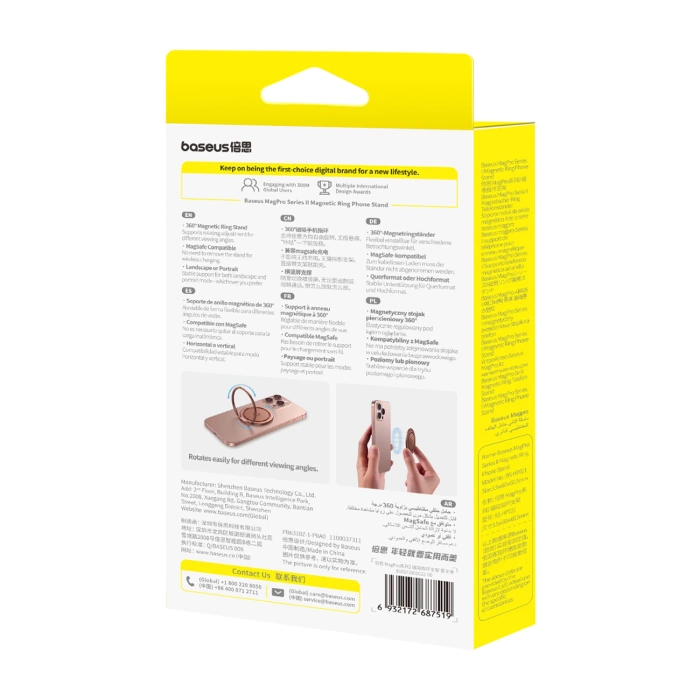 Pierścień magnetyczny Baseus MagPro II z funkcją podstawki Czerwonozłoty