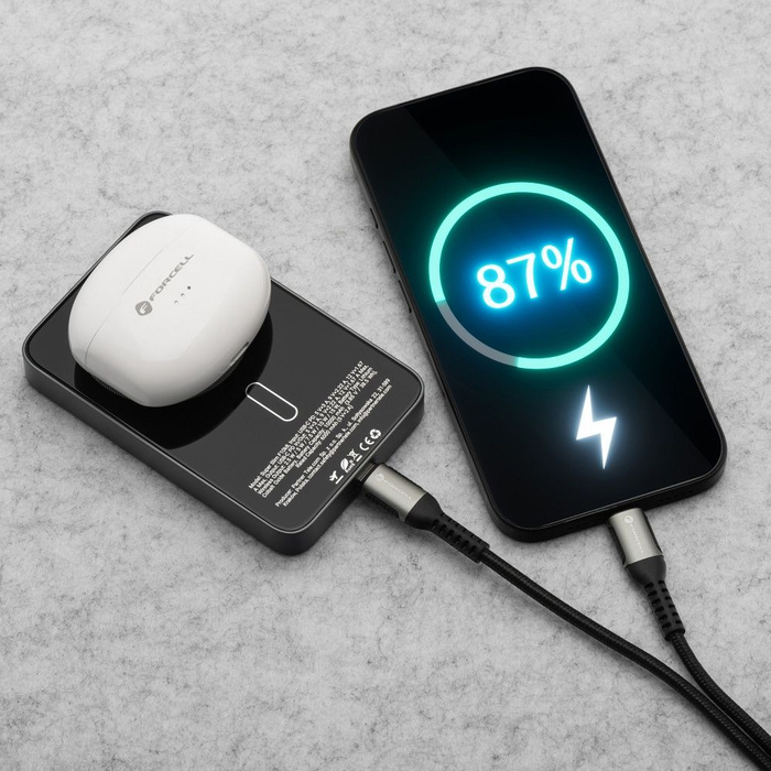 Powerbank zgodny z MagSafe Forcell F-Energy SuperSlim F10K8 QC4.0 PD3.0 15W 10000 mAh czarny 0INT