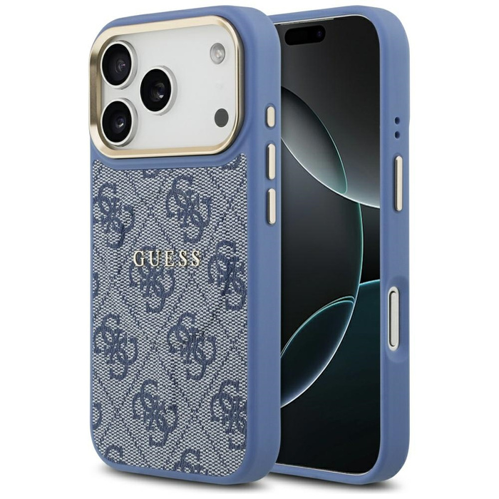 Etui Guess 4G PU Classic Logo MagSafe do iPhone 17 Pro niebieski