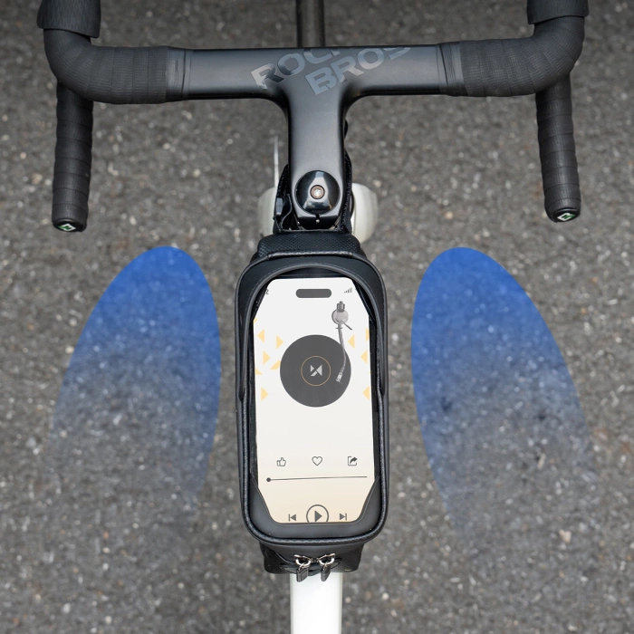 Sakwa rowerowa Wozinsky na ramę pancerna z kieszonką na telefon 1.7 l - czarna