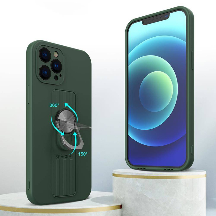 ETUI Ring Case silikonowe etui z uchwytem na palec i podstawką do Xiaomi Poco M4 Pro 5G niebieski CASE