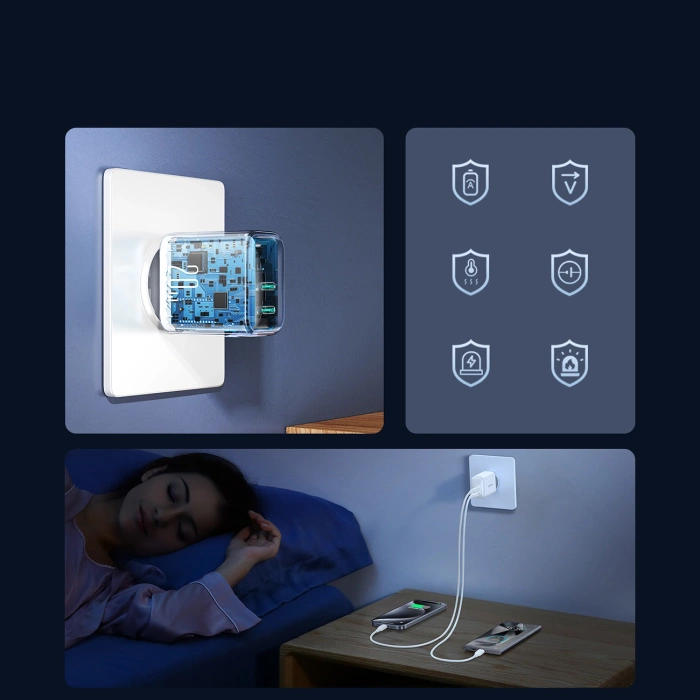 Ładowarka Joyroom JR-TCF12 sieciowa 2x USB-C 20W PD / QC 3.0 - biała