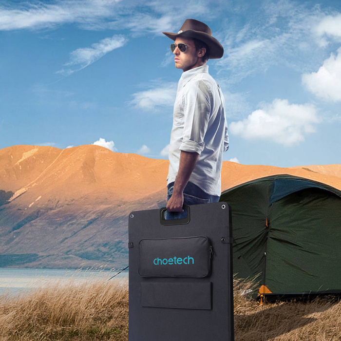 Choetech ładowarka solarna składana 200W czarna (SC011)