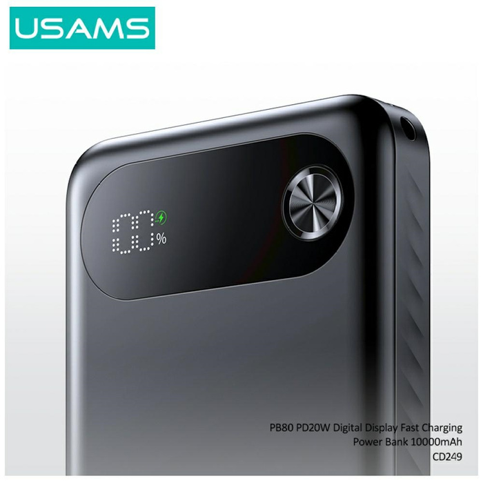 Powerbank USAMS PB80 PD20W 10000mAh      czarny