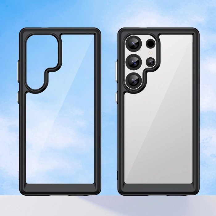 Etui silikonowe Outer Space Case z żelową ramką do Samsung Galaxy S25 Ultra - czarne