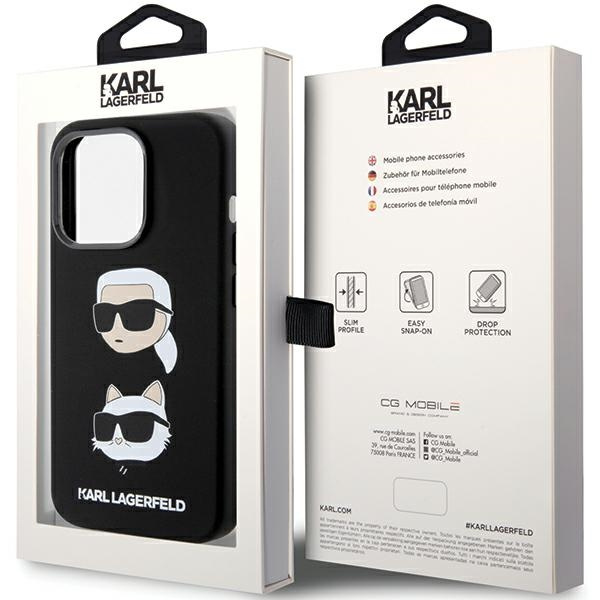 Etui Karl Lagerfeld KLHCP15XSDHKCNK iPhone 15 Pro Max 6.7" czarny/black Silicone Karl&Choupette Head Case