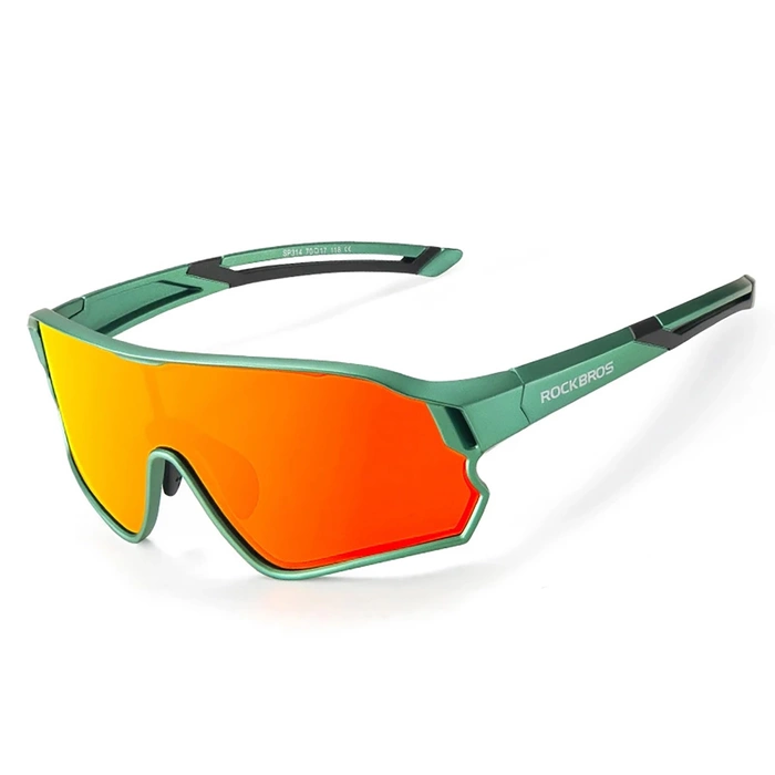 Okulary rowerowe Rockbros 14110009002 fotochromowe dla dzieci 8-14 lat - zielone
