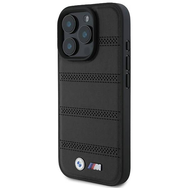 Etui BMW iPhone 16 Pro 6.3" czarny/black hardcase M Perforated And Stitched Line MagSafe