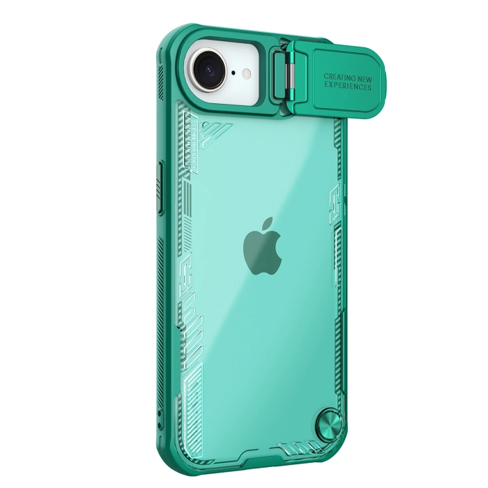 Etui Nillkin iPhone 16e Iceblade Prop z osłoną obiektywu i podstawką Zielone